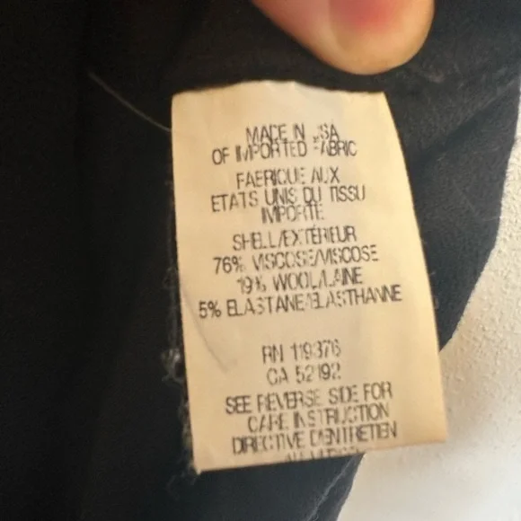 Helmut Lang Black Fold Over Draped Viscose-Blend Top long sleeve size small - Picture 8 of 12